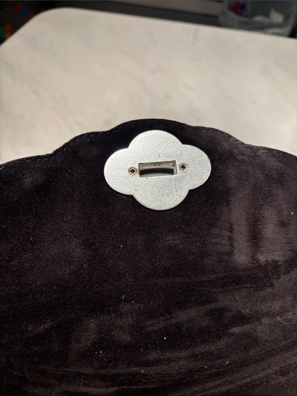 Classic Black Leather/Suede Shoulder Bag - Picture 5 of 7